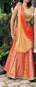 Multicolor Lehenga Choli Indio Pesado Boda Fiesta Ropa Lengha Chunri Lahanga - Imagen 1 de 10