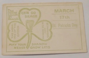 St Patrick's Day postcard "Erin Go Bragh" unused vintage - Picture 1 of 2