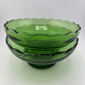 Vintage E.O. Brody Green Scalloped Bowls M2000 Set 2 Cleveland OH USA 1950s - Picture 1 of 8