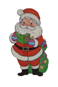 Vintage Webb's City Florida Cardboard Die Cut Santa Claus Decoration 15.5" - Bild 1 von 6