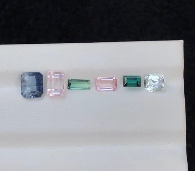 3.80 CT Natural Cut Multiple Color Tourmaline loss gemstone from Afghanistan. - Image 1 of 4