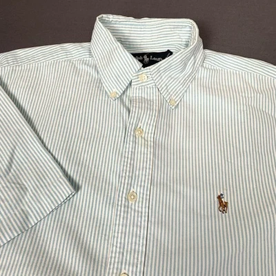 Vtg Ralph Lauren Striped Blake Button Down Shirt Size XL White/Blue Flesh Pony - Image 1 of 4