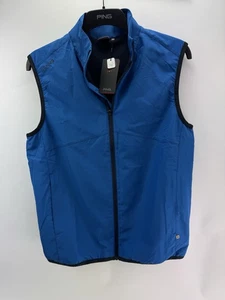Ping Golf Mens Gilet Ashbourne Blue Sleeveless /Full Zip /Size UK M /New/27220 - Picture 1 of 10