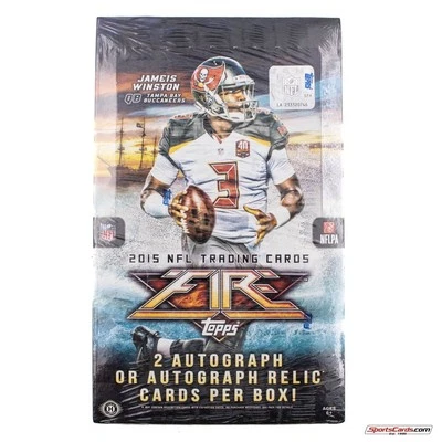 2015 Topps Fire Football Factory Sealed Hobby Box - 2 Hits Per Box! - Image 1 of 2
