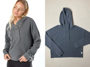 Vuori Bayview Thermal Hoodie $128 sz M in Shale Gray Thermal Waffle Knit inv20 - Picture 1 of 15