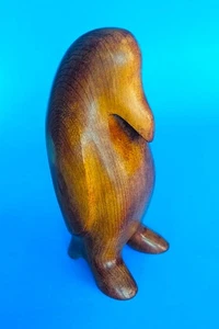 Vintage geschnitzter Holz Pinguin Handwerker MCM Modernist Volkskunst Minimalist - Bild 1 von 9