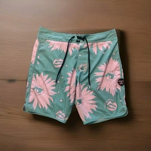 Volcom x Netflix Outer Banks OBX Board Shorts Swim Trucks Mens 34 Teal Green - Picture 1 of 3