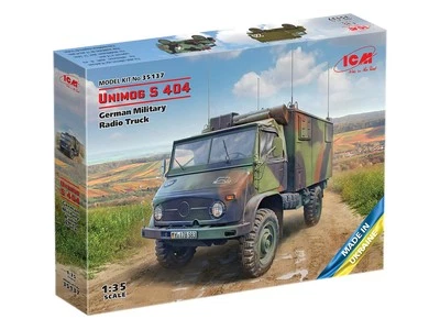 Modellino camion militare 1/35 Unimog S404 German Military Radio Truck ICM 35137 - Immagine 1 di 4