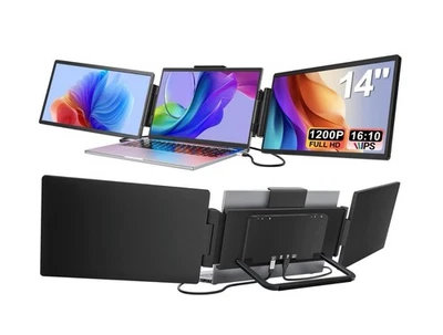 Laptop Screen Extender Monitor Portable, 14" 1200P Triple Screen Laptop Monit... - Image 1 of 4