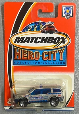 Sport SUV Matchbox 2003 1-75 Hero City Police Squad #26 Silver 7SP 1:64 - Image 1 of 4