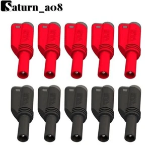 10PCS 4mm Shrouded Banana Plug Fully Insulated Stackable Male Connector - Picture 1 of 11