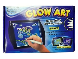 Black Glow Art - Kids Doodle Board - Neon Drawing Board kid fun drawing learning - Picture 1 of 2