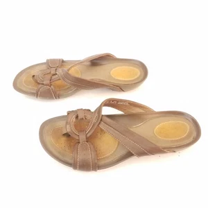 Clarks Bronze Rode Brown Leather Strap Slip On Sandals Womens Size 8 # 86713 - Picture 1 of 7