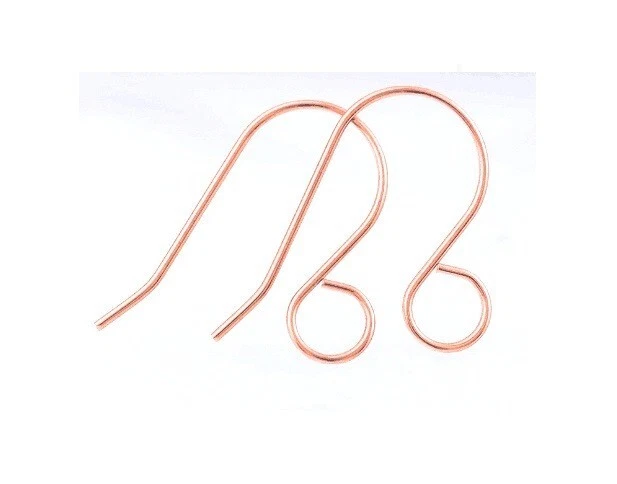 50 ganchos para pendientes de acero inoxidable 316 de oro rosa - 26 mm - lazo grande de 4,6 mm Foto 1 de 1