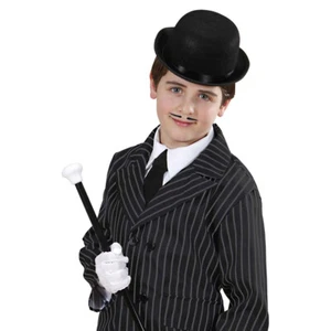 Melone Hut Kinder Gangster Kinderhut schwarz Chaplin Filzhut Bowler 20er Jahre - Bild 1 von 3