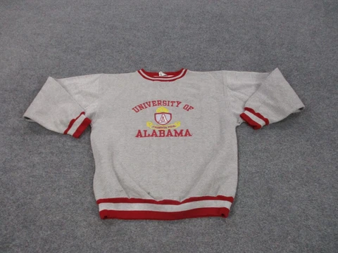 Alabama Crimson Tide Sweatshirt Adult L Gray Pullover Logo Crew Neck Retro Mens Cover