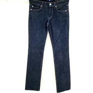 7FAM For All Mankind Womens Sz 25 Straight Leg Low Rise Dark Wash Stretch Jeans - Picture 1 of 10