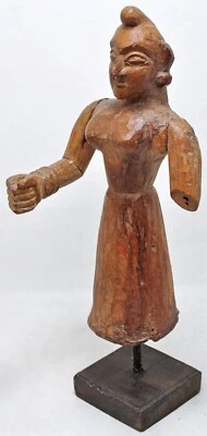 Antigua estatuilla étnica de madera para mujer original antigua fina tallada a mano Foto 1 de 4