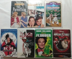 7 VHS Disney Parent Trap Mary Poppins 101 Dalmatians 102 Flubber Inspector Gadge - Picture 1 of 24