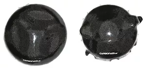 HONDA VTR1000 SC36 2x CARBON KUPPLUNGSDECKEL LIMADECKEL ENGINE CARBONE CARBONO - Bild 1 von 2