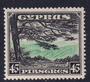 CYPRUS-1934 45pi Green & Black Sg 143 - lightly MOUNTED MINT - Imagen 1 de 2