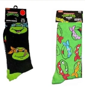 Teenage mutant ninja turtles men's 2 pair crew socks - ( Fits Size 6 to 12 ) - Picture 1 of 3