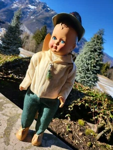 Puppe Bambola Puppe 50er Jahre Bonomi-Italy 42 cm hoch ALPINO SOLDAT alles original  - Bild 1 von 9