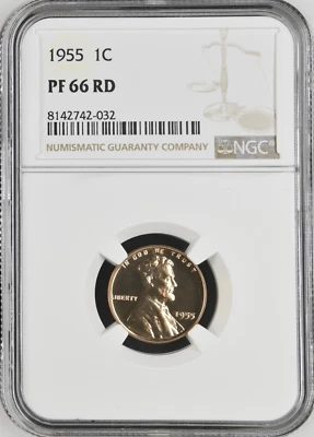 1955 Proof Lincoln Wheat 1C NGC PF 66 RD - Image 1 of 2