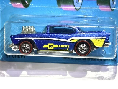 “ CUSTOM MADE REDLINE” Hot Wheels New Paint Style Blue 57 Chevy Mint ! - Image 1 of 4