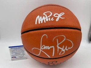 Magic Johnson Larry Bird  Signed Spalding Game Replica Basketball BECKETT COA - Picture 1 of 9