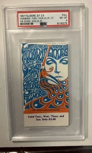 1967 the doors yardbird ticket psa full 8 nm filmore Rock Concert - Picture 1 of 4