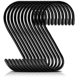 Set of 12 Heavy-Duty 6-Inch Vinyl-Coated S Hooks for Hanging - Picture 1 of 2