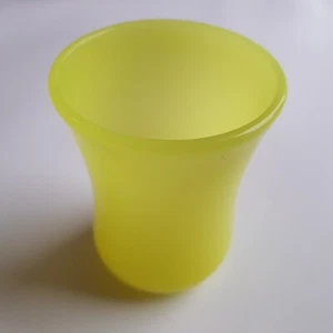 Selenium Glass Canary yellow pot vase vintage design monochrome UV light glow - Picture 1 of 11
