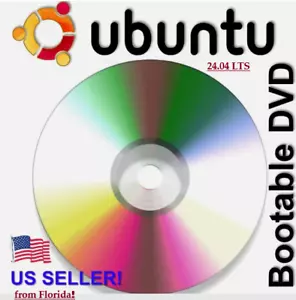 Ubuntu Linux 24.04 Newest Version BOOTABLE/LIVE Install DVD FLORIDA USA SELLER - Picture 1 of 5