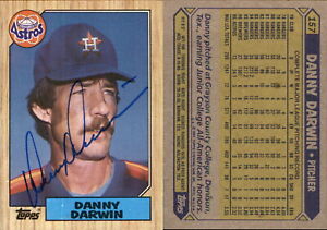 Danny Darwin Signed 1987 Topps #157 Card Houston Astros Auto AU