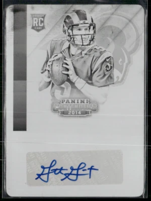 Garrett Gilbert 2014 Contenders RC Variation Black Printing Plate Auto 1/1 - Image 1 of 2