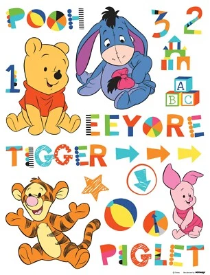 Winnie The Pooh STICKERS SET wall and furniture decals Friends nursery 65x85cm - Image 1 of 4