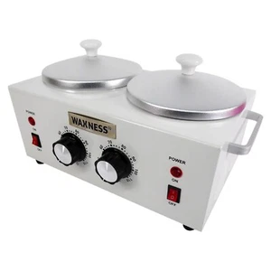 Waxness Professional Double Wax Heater WN-5002 E White Elite Series 2 X 1 lb - Picture 1 of 14