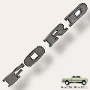 1967-1969 Ford Truck Hood Letters Set OEM F-100 F-250 F-350 Chrome - Picture 1 of 11