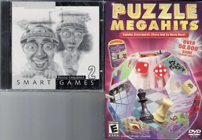 Smart Games Puzzle Challenge 2 & Puzzle Hits Pc New XP 50,000+ Games Variations - Image 1 of 2