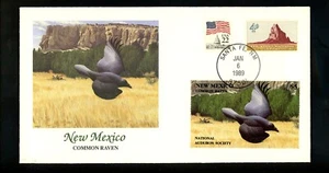 Commemorative Cover Birds National Audubon Society New Mexico NM Common Raven - Picture 1 of 2