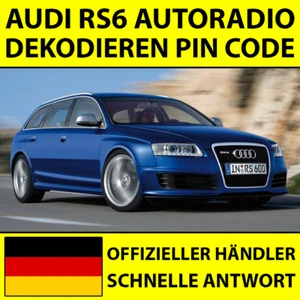 ✅AUDI RS6 RADIO DEKODIEREN PIN CODE NAVIGATION RNS-E CHORUS CONCERT SYMPHONY✅ - Bild 1 von 4