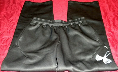  Nuevo PANTALONES DE CALENTAMIENTO SUELTOS UNDER ARMOUR STORM JÓVENES ATLÉTICOS, OCIO NEGROS Talla YL Foto 1 de 4