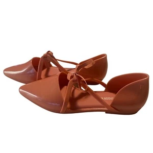 Melissa / Jason Wu pink lace up flat vegan and cruelty free size 8 - Picture 1 of 6