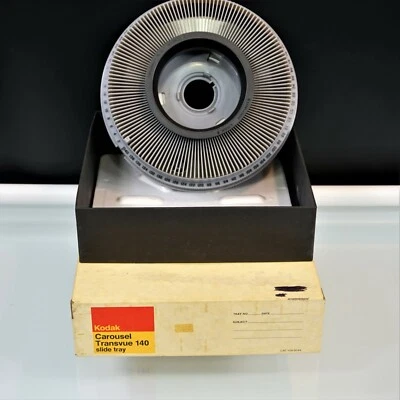 Kodak Carousel Vintage Gray Transvue 140 Slide Tray With Original Box - Image 1 of 4