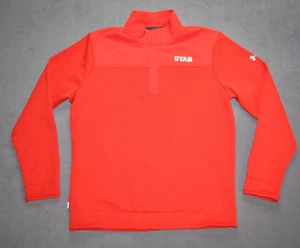 Under Armour Storm Utah Utes Mens Large Quarter 1/4 Zip Pullover Long Sleeve Red - Picture 1 of 11