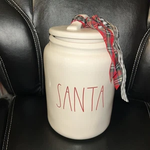 Barattolo natalizio bianco Rae Dunn BABBO NATALE LL lettera grande ~ NUOVO! - Foto 1 di 6