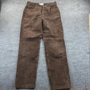 Pantalones Pantalones de pierna recta de gamuza de cuero marrón talla 10 Bagatelle de colección para mujer - Imagen 1 de 9