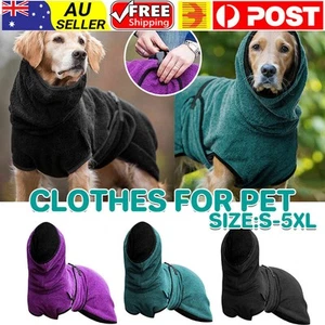 Dog Puppy Hoodies Hooded Jacket Solid Coat Pet Winter Soft Warm Clothes S-5XL AU - Picture 1 of 15