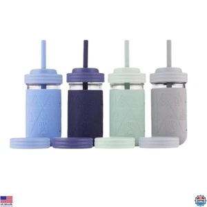 Elk and Friends Kinder Einmachglas Tassen - 12 Unzen Glas mit Silikonhüllen & Strohhalmen - Bild 1 von 7